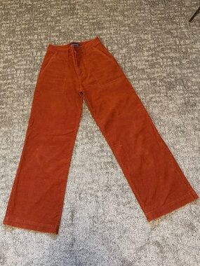 United By Blue Wide-Leg Corduroy Pants in Rust Red